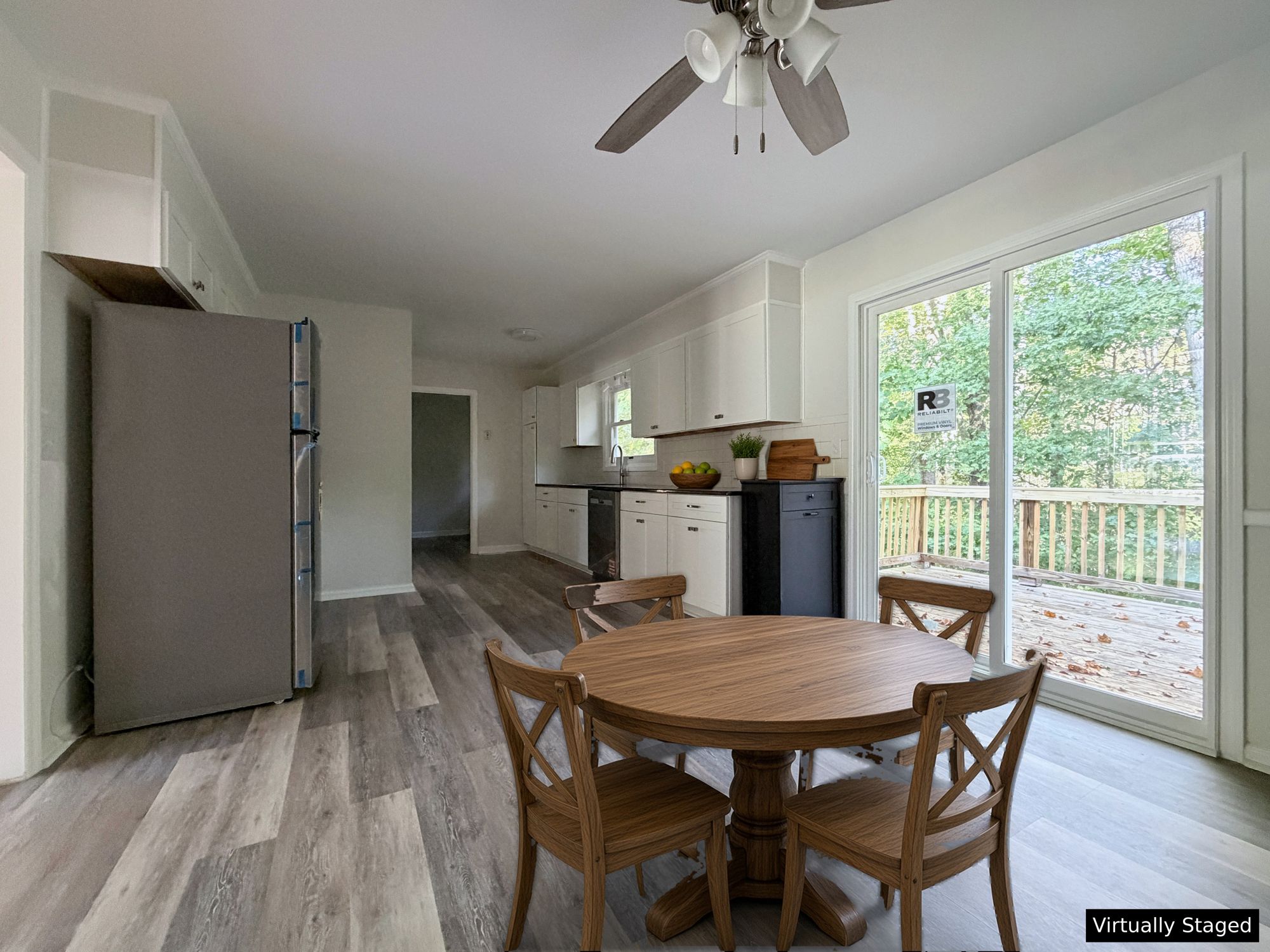 222 Pleasantview Drive — kitchen & dining — virtually staged