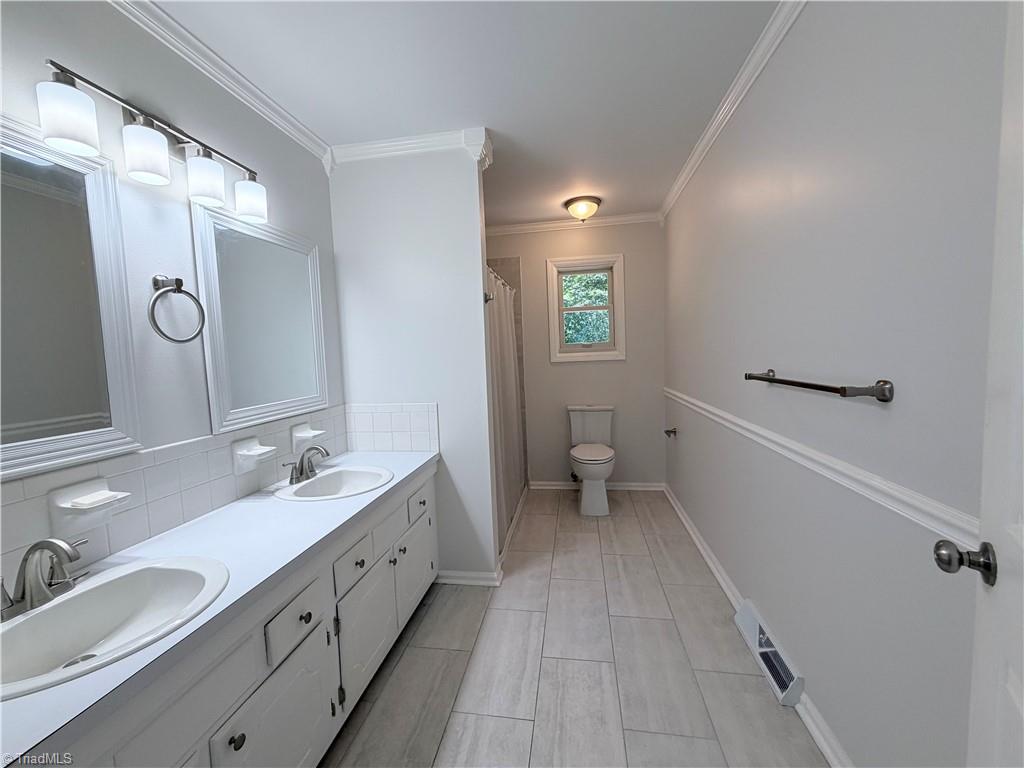 Primary bathroom with double vanity