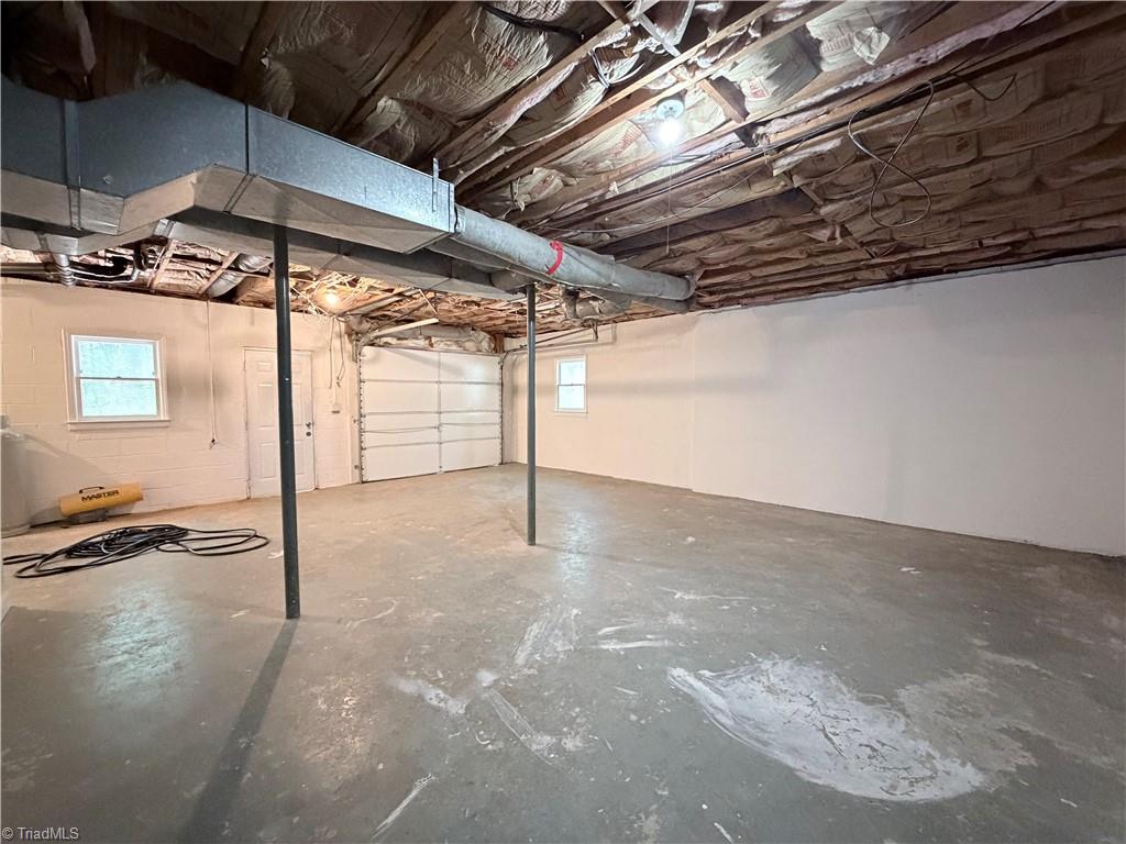 Basement garage and workshop